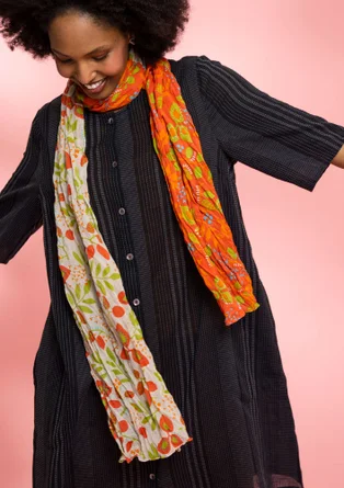 “Sally” shawl in organic cotton - grapefruit
