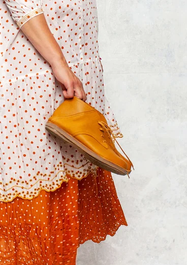 Stiefeletten aus Nubuk-/Nappaleder - senf