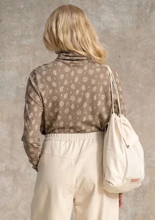 Jersey-Rollkragenshirt „Taiga“ aus Bio-Baumwolle/Leinen - taupe