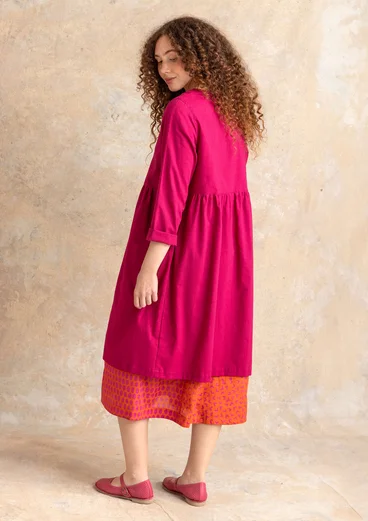 “Vendela” woven organic cotton dress - cyklamen