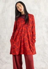 Tricot tuniek "Judit" van biologisch katoen/modal - papegaairood/dessin