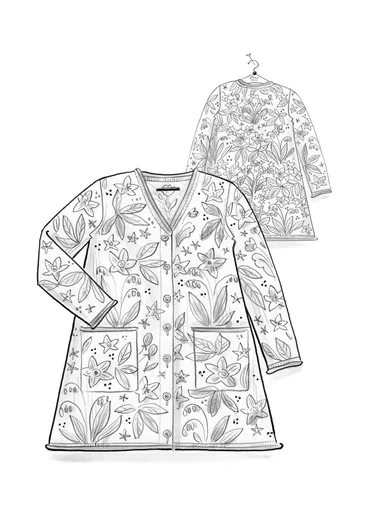 “Millefiori” wool/organic cotton coatigan - teal