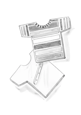 Broche "T-shirt" en argent - argent