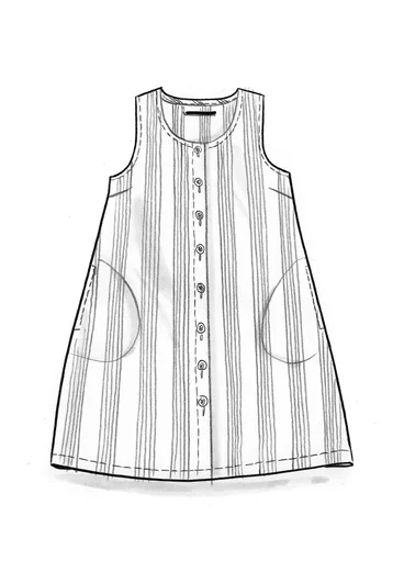 Gestreiftes oder einfarbiges Kleid „Sylvi“ aus Leinen - aubergine-gestreift