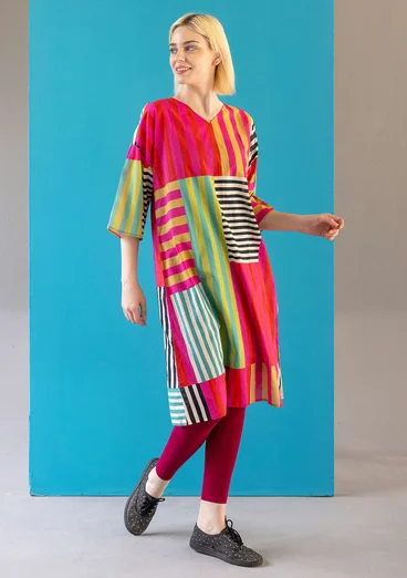 Robe tissée "Cherai" en coton biologique - fraise des bois