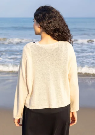 Linen/organic cotton cardigan - almond milk