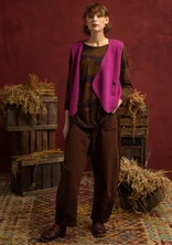 “Fields” embroidered organic cotton trousers - dark chokolate