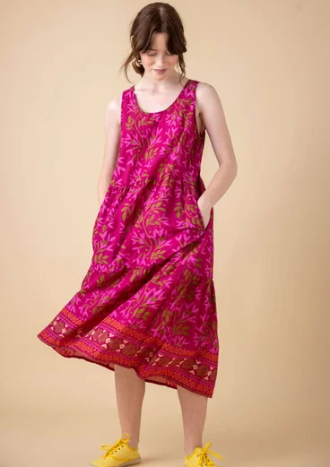 Webkleid aus Bio-Baumwolle - orchideenrosa