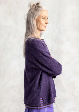 Nubby sweater in a lambswool blend - blackberry/melange