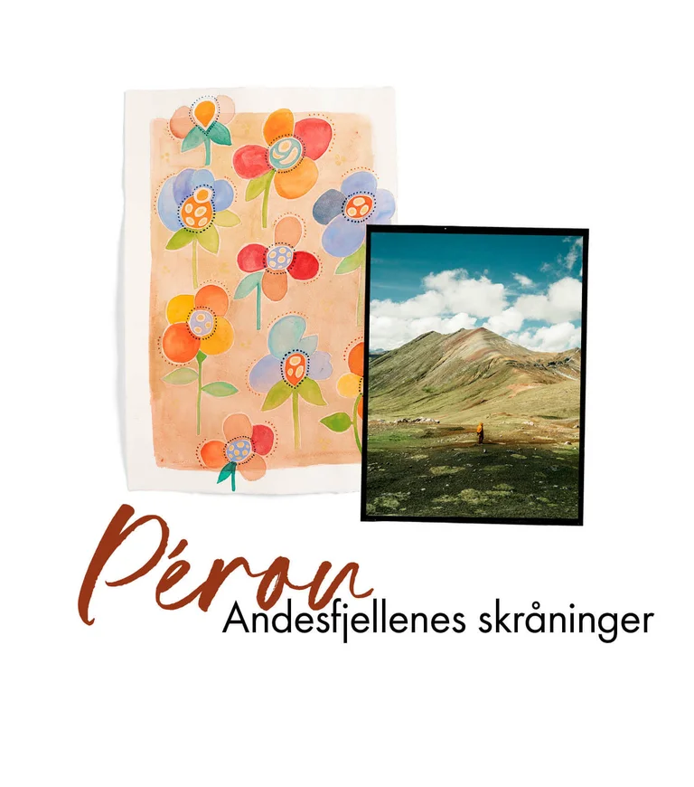 Gudrun Sjödén’s watercolour painting of potato flowers. 