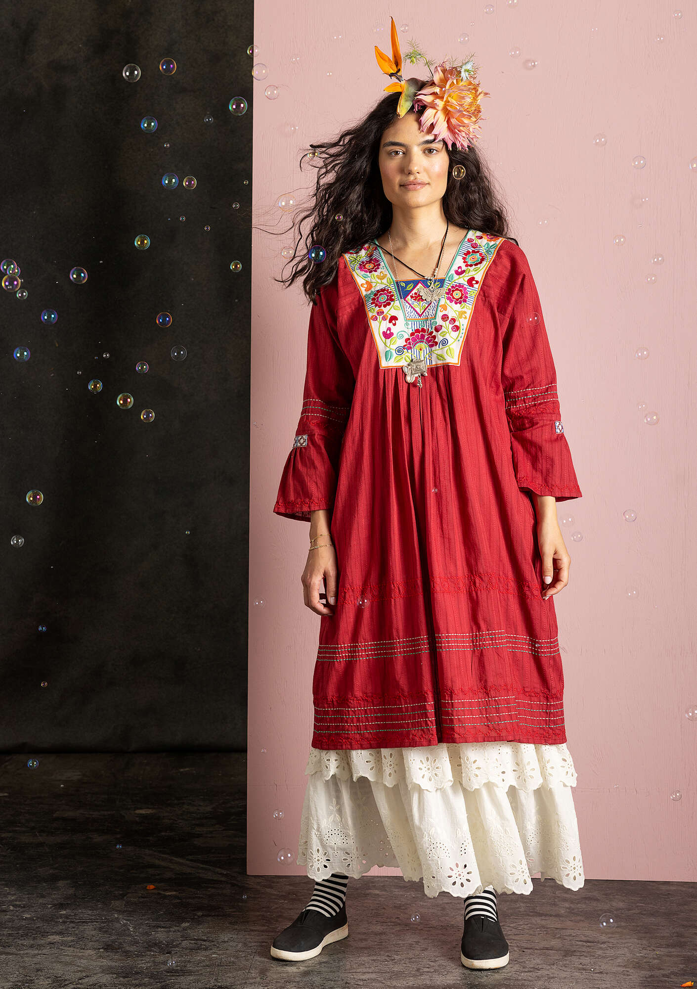 Kristina” woven dress in organic cotton gudrunsjoden.com