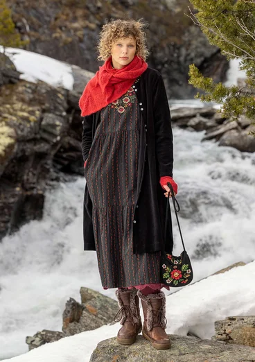 “Glimra” woven organic cotton dress - black