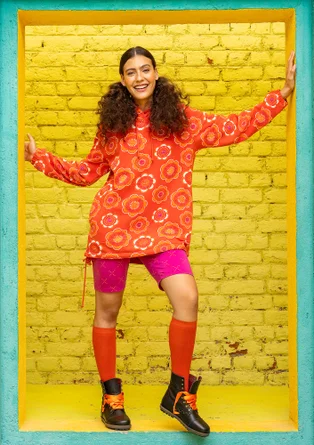 “Crossing” jersey trousers in organic cotton/elastane - cerise