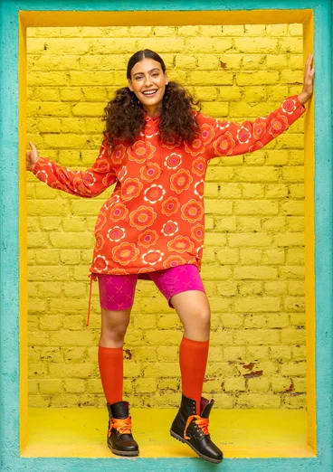 “Crossing” jersey trousers in organic cotton/elastane - cerise