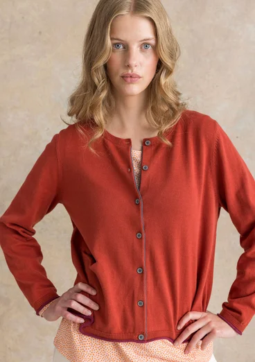 “Esme” organic/recycled cotton cardigan - madder red