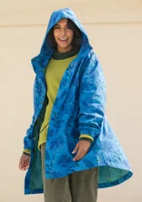 “Livia” patterned/solid-colour parka in water-repellent organic cotton - bright blue/patterned