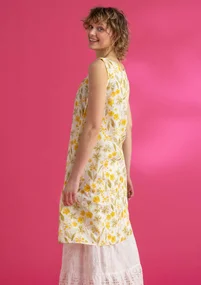 “Solöga” woven sleeveless dress in organic cotton - ecru