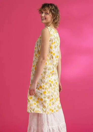 “Solöga” woven sleeveless dress in organic cotton - ecru
