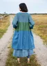 "Desert" woven organic cotton dress (green indigo M)