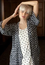 Webkimono „Travel“ aus Viskose - schwarz