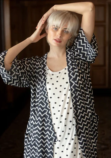 Webkimono „Travel“ aus Viskose - schwarz
