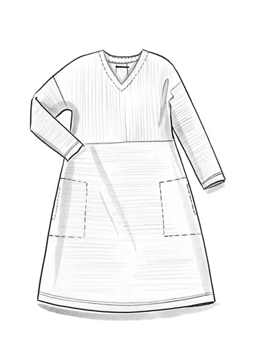 Velour dress in organic cotton/recycled polyester/spandex - black