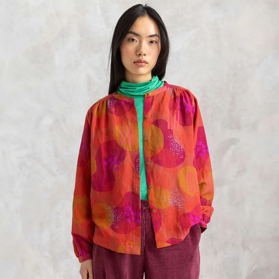 “Fizz” blouse in linen/modal - gneiss