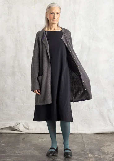 Langstrickjacke aus Lammwollmischung - aschgrau-melange