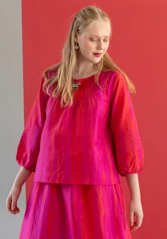 Blouse "Melody" van biologisch katoen/zijde - roze begonia