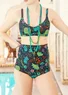 Bas de maillot "Pacific" en polyamide recyclé/élasthanne (noir/motif S)