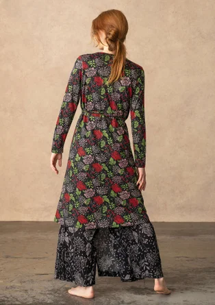 Robe "Krysantemum" en jersey de coton biologique/modal - noir