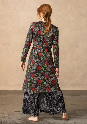 Robe "Krysantemum" en jersey de coton biologique/modal - noir