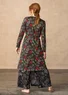 Robe "Krysantemum" en jersey de coton biologique/modal (noir S)