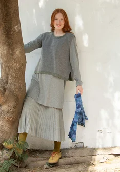 Strikket vest «Helena» i lammeullblanding - grafitt/meleret