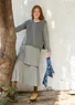 Pull sans manches "Helena" en maille de laine d'agneau mélangée (graphite/chiné XL)
