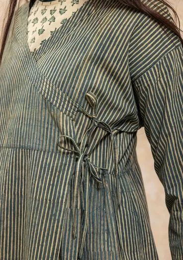 Robe tissée ”Rose hip” en coton biologique - indigo vert