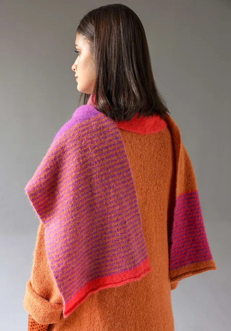 “Stripe” alpaca blend scarf - mayflower