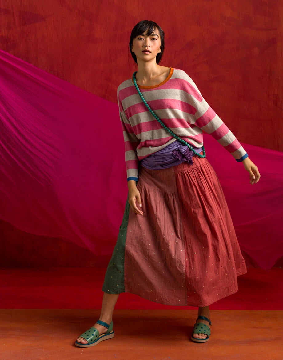 “Volcano  woven organic cotton skirt