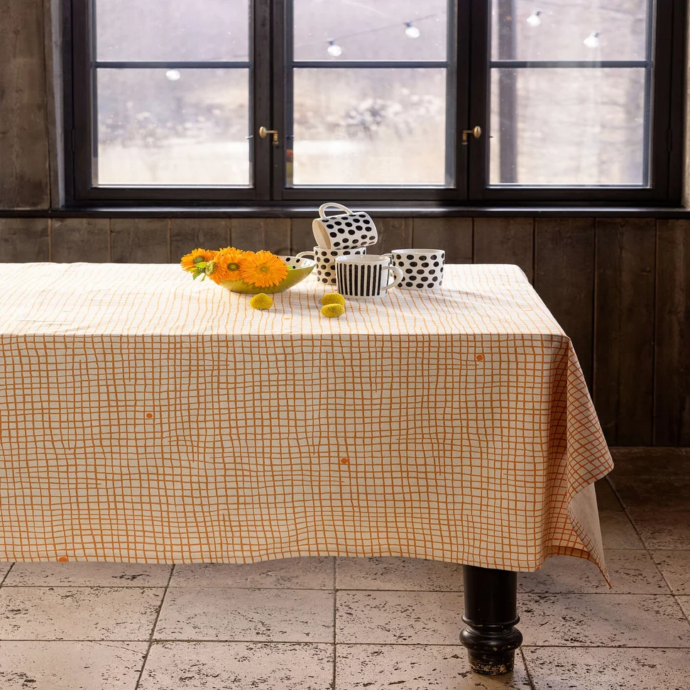 Tischdecke „Joy“ aus Bio-Baumwolle - clementine