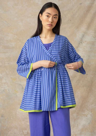 Blouse tissée « Nord » en coton biologique - lotus bleu