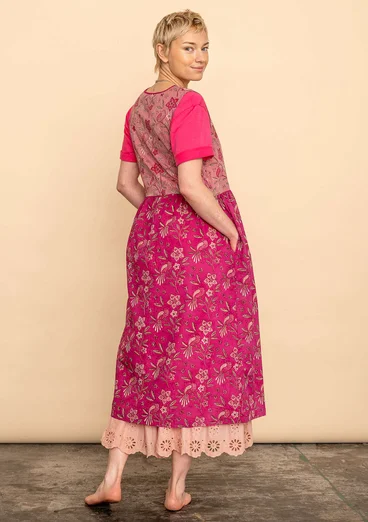 Vävd klänning "Nightingale" i ekologisk bomull - rosa lupin