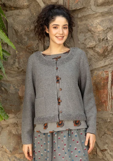 Strickjacke „Mossfire“ aus Lammwollmischung - grafit-melange