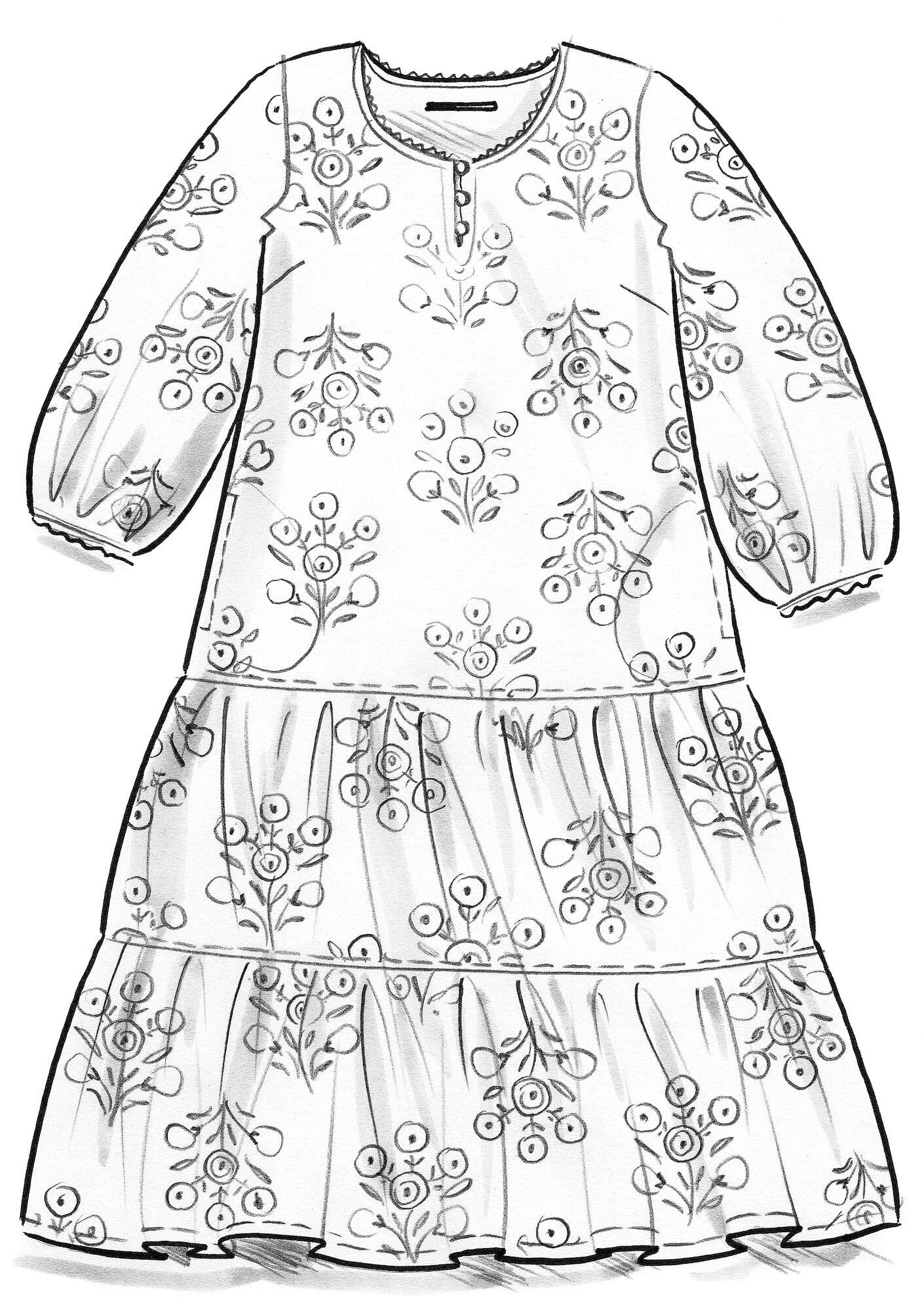 Kleid „Damask“ aus Bio-Baumwollgewebe