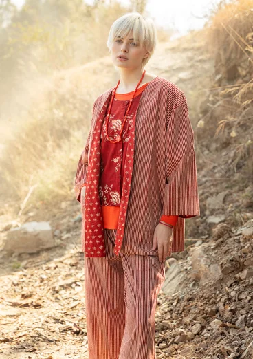 Kimono tissé ”Willow” en coton biologique - henné