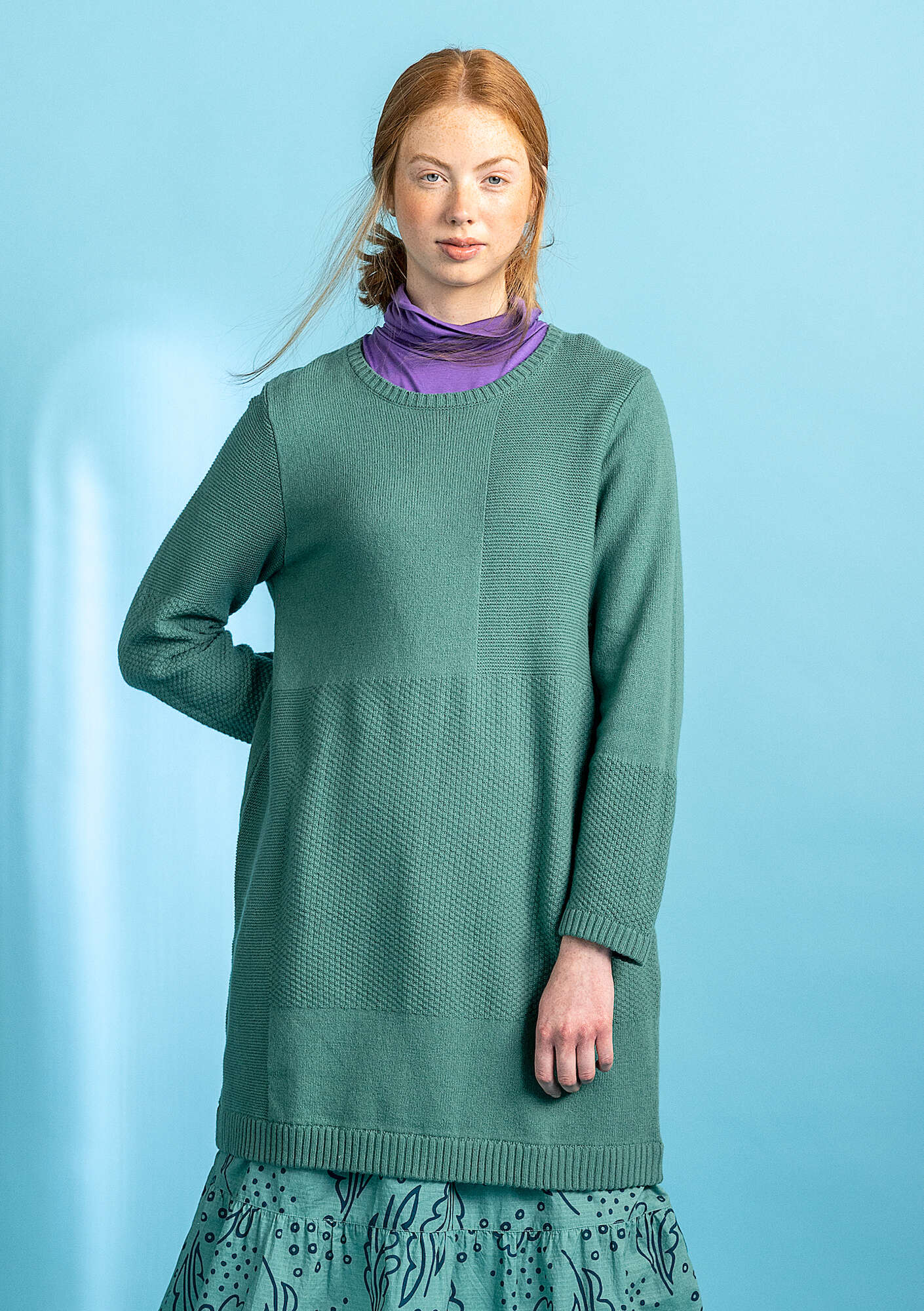Wool/cotton knit tunic artemisia