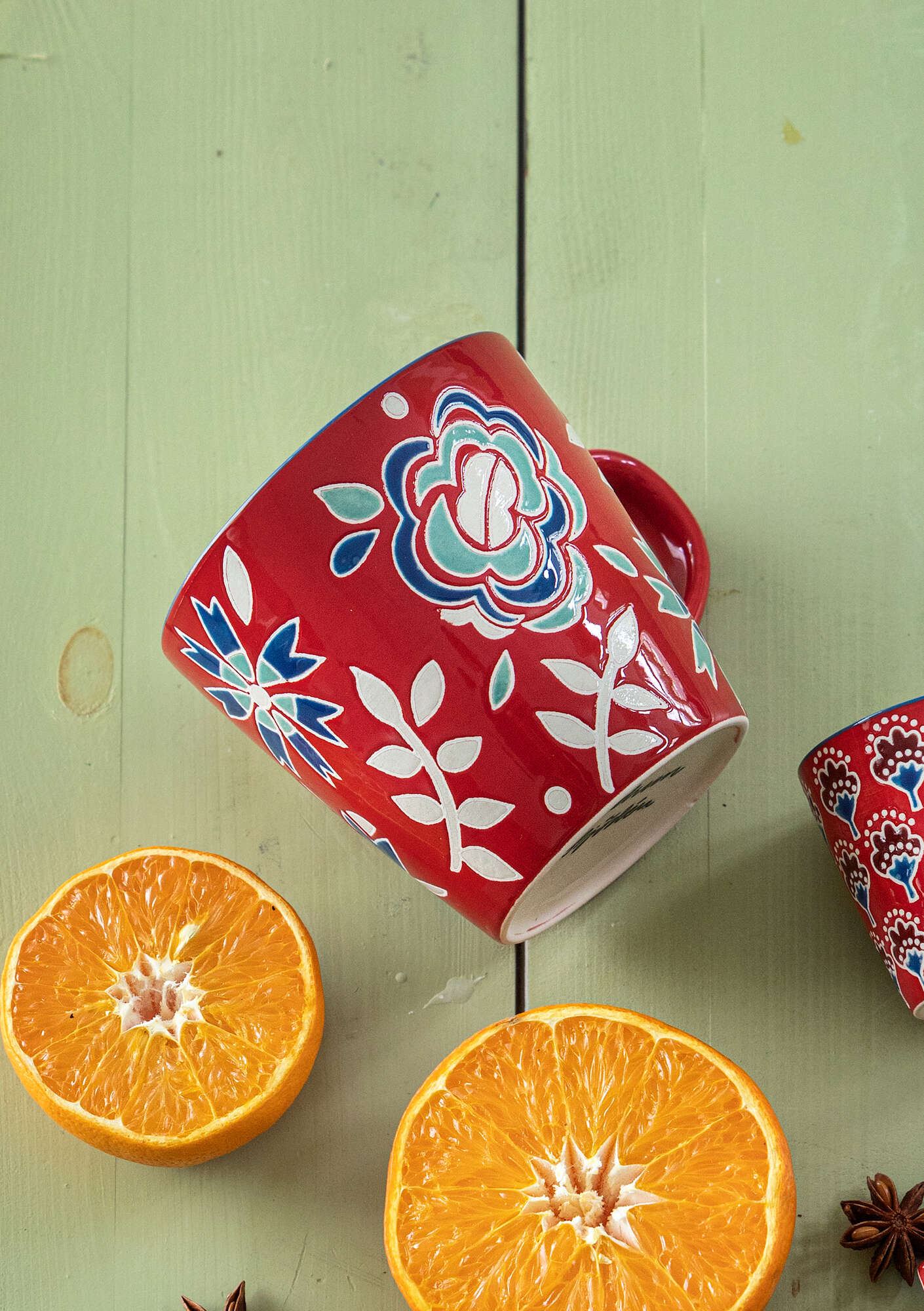 “Karin” ceramic tea mug tomato thumbnail