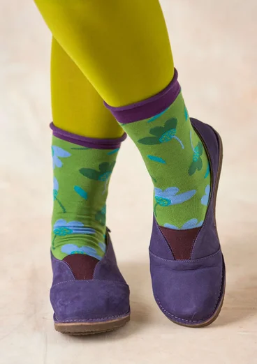 Effen schoenen van nubuck met elastiek - viooltjespaars