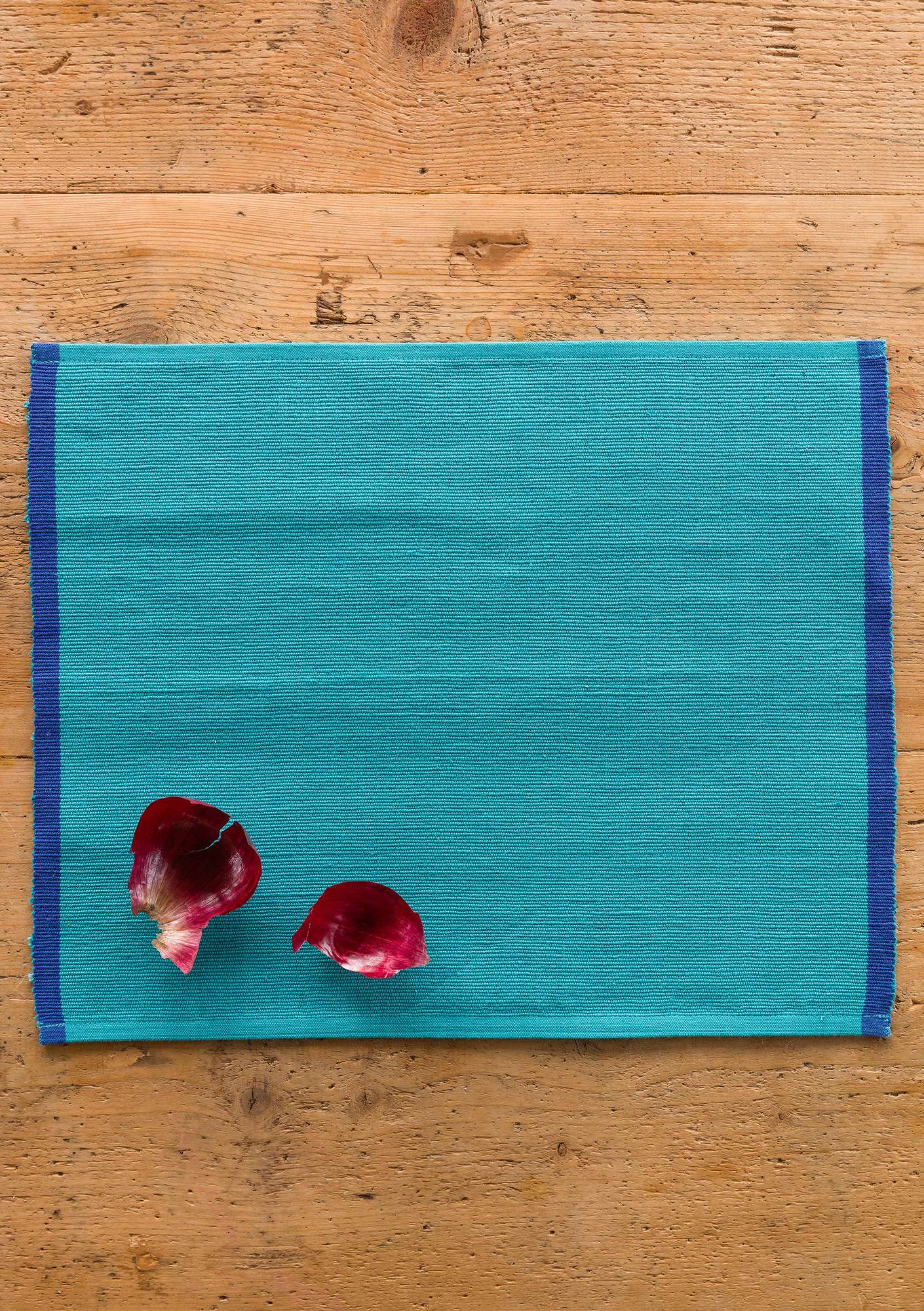 “Feliz” linen/cotton placemat turquoise thumbnail