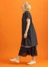 Robe en coton biologique tissé (noir/motif S)