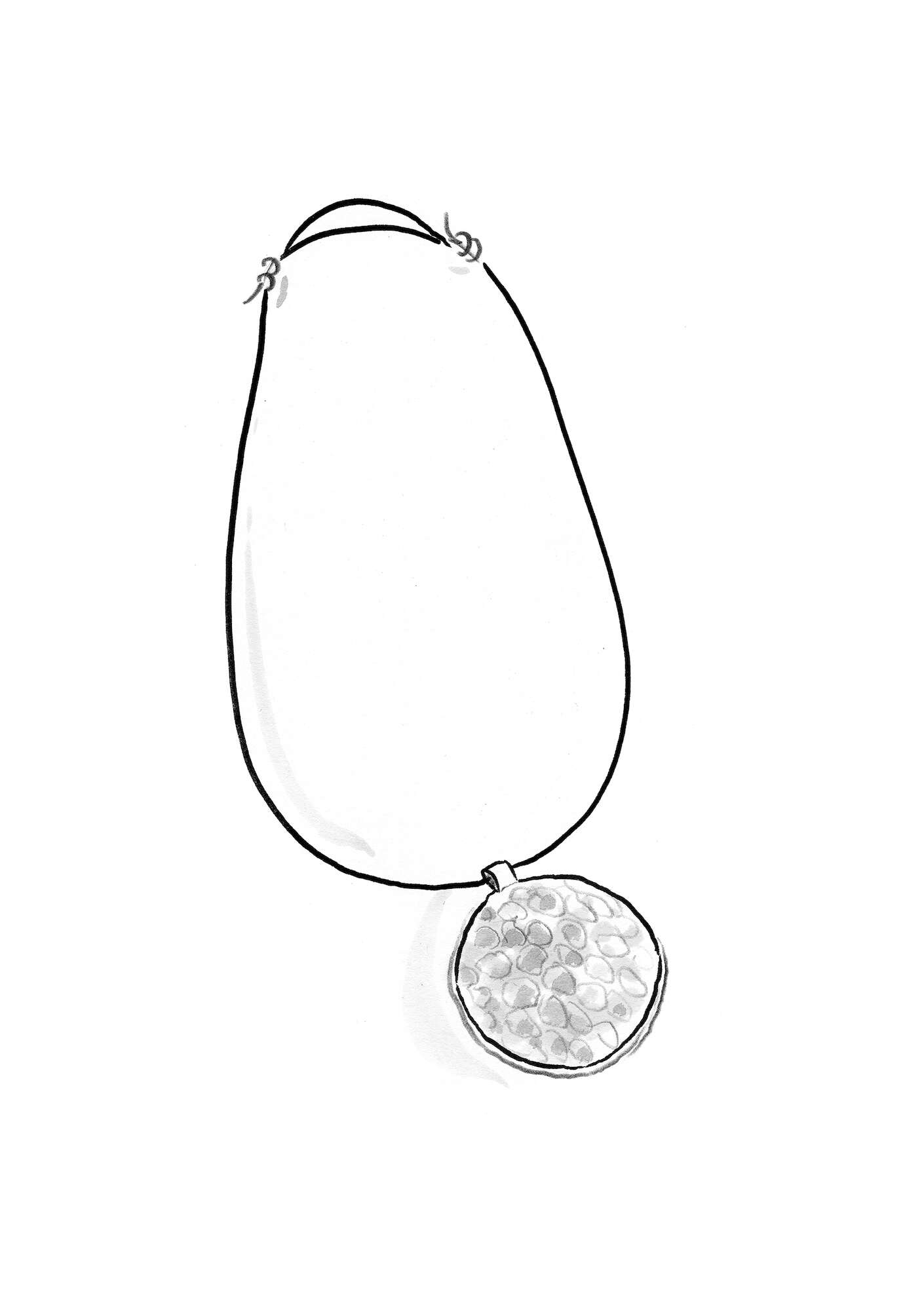 “Apelsin” recycled zinc necklace gray